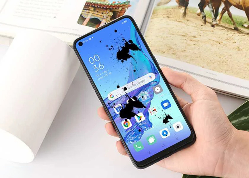 màn hình chảy mực, ám vàng