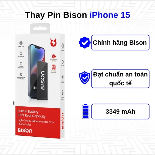 Pin Bison Thay Pin iPhone 15 - Chính Hãng Bison Giá Rẻ