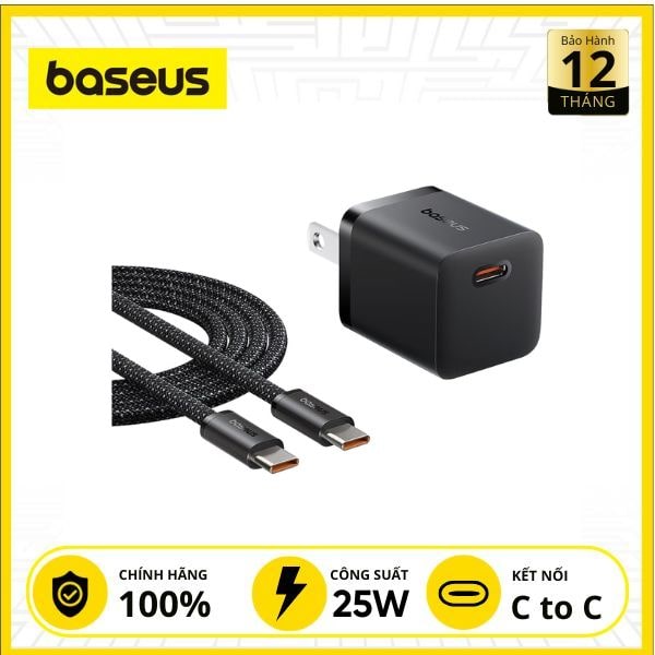 Bộ Sạc Nhanh Baseus GaN5 Mini 1C 25W