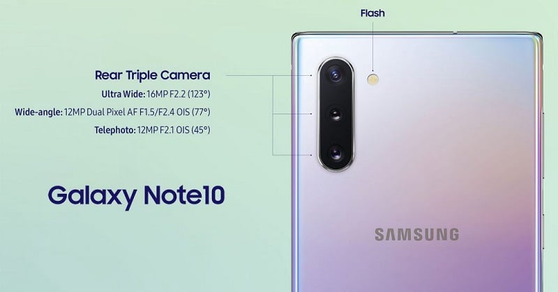 th&ocirc;ng số kỹ thuật của camera samsung note 10