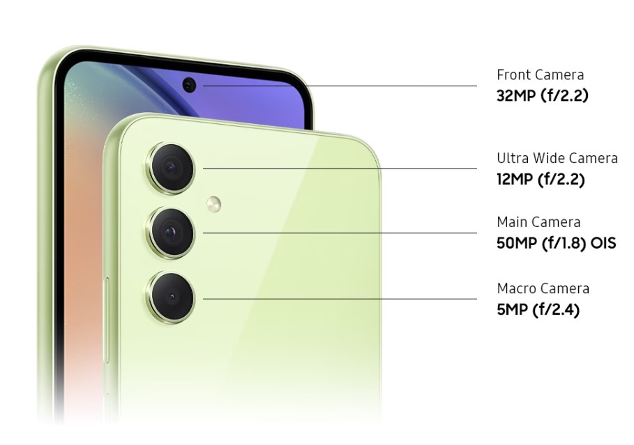 thông số kỹ thuật của camera samsung a54